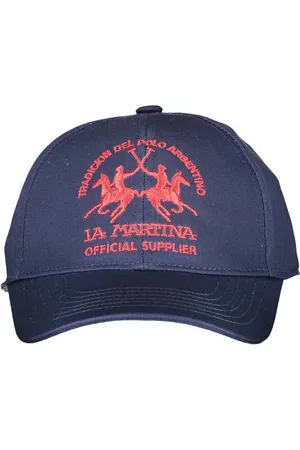 La Martina Homme, Accessoires, Bleu, Taille: ONE Size Casquette en coton brodé élégante