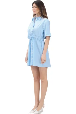 Tommy Hilfiger Femme, Robes, Bleu, Taille: 36 FR Robe Courte Rayée Bleue