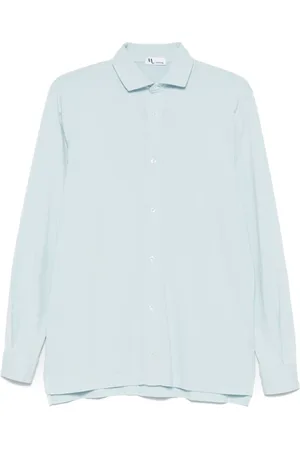 DoppiaA Homme, Chemises, Bleu, Taille: 2XL Chemise Bleu Clair Boutonnée Manches Longues