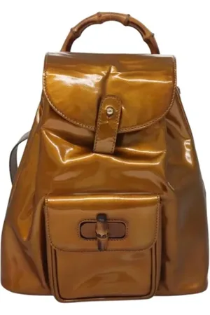 Gucci Femme, Pre-owned, Jaune, Taille: ONE Size Pre-owned Cuir sacs-dos