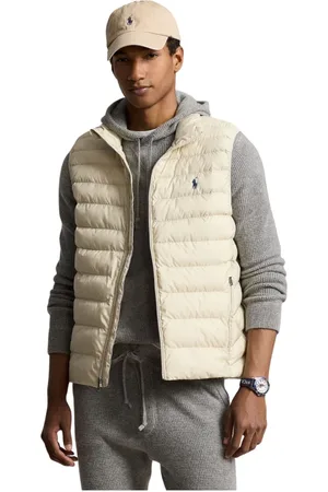 Ralph Lauren Homme, Vestes, Blanc, Taille: M Gilet Pliable The Colden Basic Sand