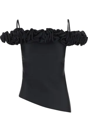 COPERNI Femme, Tops, Noir, Taille: 36 FR Top en jersey stretch avec volants