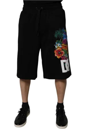Dolce & Gabbana Homme, Shorts, Noir, Taille: 4XL Shorts Bermuda à imprimé floral et logo