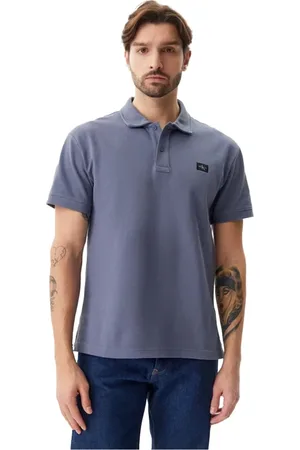 Calvin Klein Homme, Tops, Gris, Taille: L Polo Gris à Manches Courtes Coupe Régulière