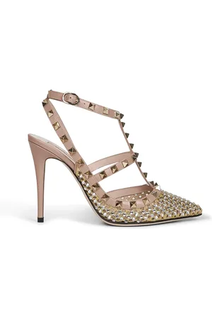 VALENTINO GARAVANI Femme, Chaussures, Jaune, Taille: 39 EU Talons en cuir rose avec strass