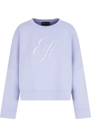 Emporio Armani Femme, Sweatshirts et sweats à capuche, Violet, Taille: 42 FR Pull en Tricot Monogramme