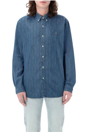 Ralph Lauren Homme, Chemises, Bleu, Taille: L Chemise en Denim Classique pour un Look Élégant