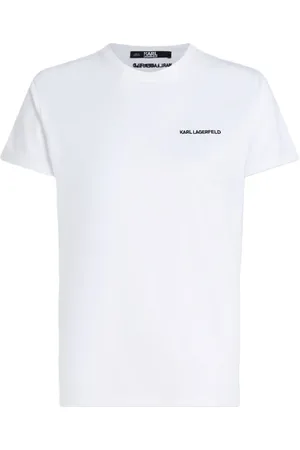 Karl Lagerfeld Homme, Tops, Blanc, Taille: XS T-shirt en coton biologique balte avec des accents de logo