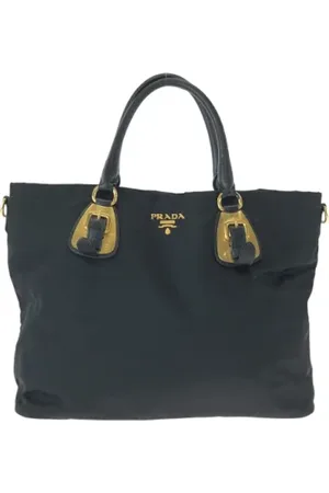 Prada Femme, Pre-owned, Noir, Taille: ONE Size Pre-owned Toile cabas