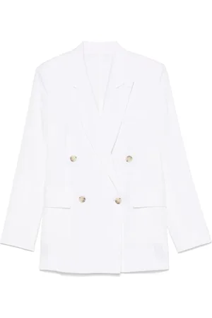 HUGO BOSS Femme, Vestes, Blanc, Taille: 40 FR Veste Blanche à Double Boutonnage avec Épaulettes