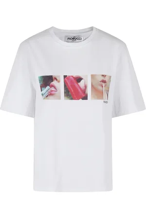 Fiorucci Femme, Tops, Blanc, Taille: 38 FR Boxy Fit Popsicle T-Shirt