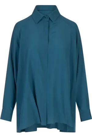 GIANLUCA CAPANNOLO Femme, Tops, Bleu, Taille: 42 FR Robe de Mode en Soie Bleue