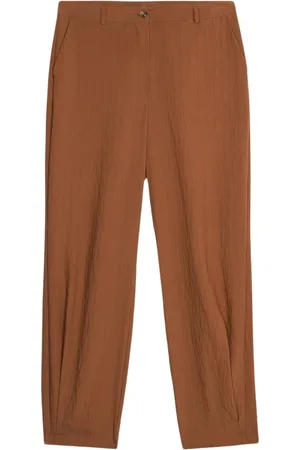 Oltre Femme, Pantalons, Brun, Taille: 50 FR Pantalon palazzo en tissu fluide