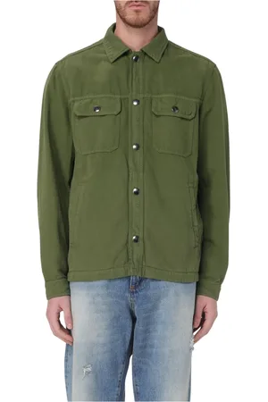Woolrich Homme, Chemises, Vert, Taille: M Chemise en Chanvre Élégante pour Hommes