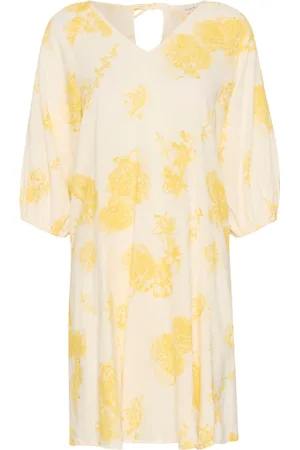 Part Two Femme, Robes, Jaune, Taille: 38 FR Robe Jaune à Imprimé Floral Ruthypw