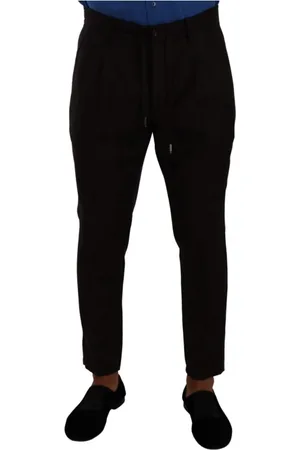 Dolce & Gabbana Homme, Pantalons, Brun, Taille: M Pantalon Jogger en Laine Bordeaux