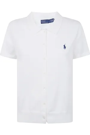 Ralph Lauren Femme, Pulls, Blanc, Taille: 42 FR Gilet à Manches Courtes