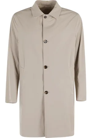 Kired Homme, Manteaux, Brun, Taille: L Manteau Beige Réversible avec Col Pointu