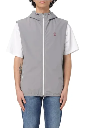 Brunello Cucinelli Homme, Vestes, Gris, Taille: L Gilet de Costume sans Manches Marine