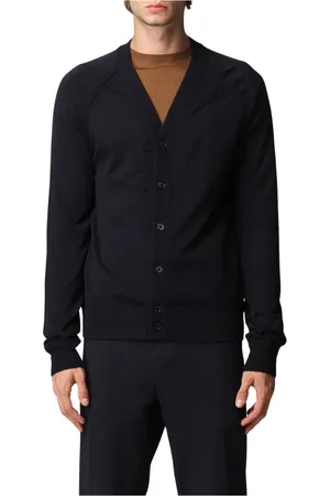 Paolo Pecora Homme, Pulls, Bleu, Taille: M Gilet Tricoté Ouvert Pull