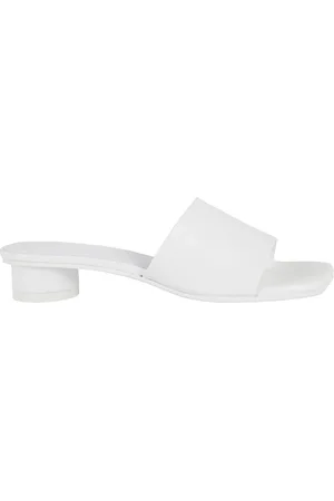 Maison Margiela Femme, Chaussures, Blanc, Taille: 39 EU Sandale en cuir blanc avec bride logo