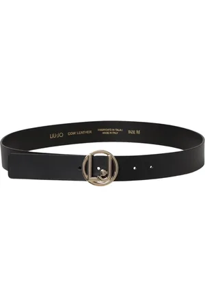 Liu Jo Femme, Accessoires, Noir, Taille: L Ceinture en Cuir Noir avec Boucle Circulaire