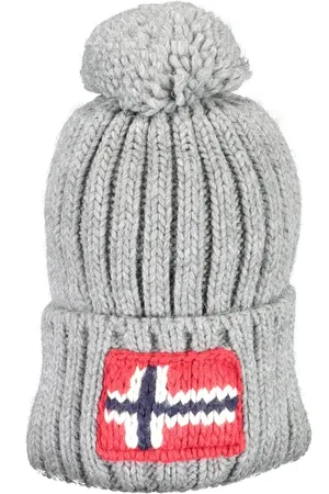 Napapijri Homme, Accessoires, Gris, Taille: ONE Size Bonnet Pom Pom Gris pour Homme