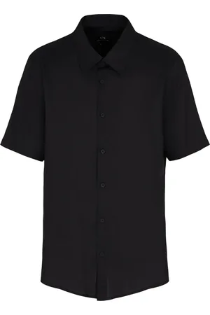 Armani Exchange Homme, Chemises, Noir, Taille: 2XL Chemise manches courtes noire Regular Fit