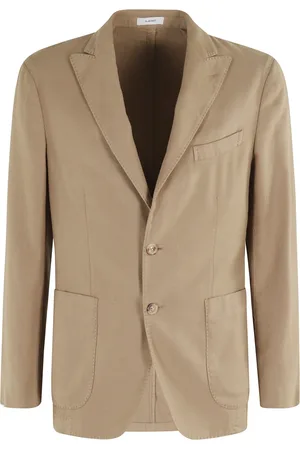 Boglioli Homme, Vestes, Brun, Taille: L Blazer beige en lin avec col à revers