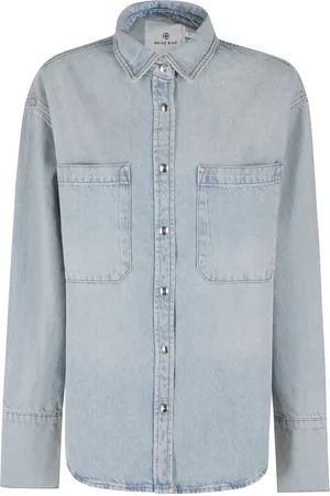 ANINE BING Femme, Blouses et Chemises, Bleu, Taille: 36 FR Chemise Dante Bleu Clair Coton Classique