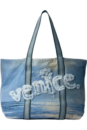 ERL Homme, Sacs, Bleu, Taille: ONE Size Sac Fourre-Tout Imprimé Tempête avec Logo