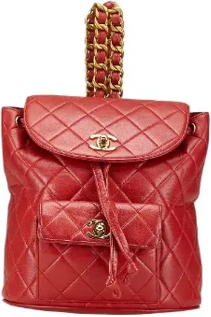 CHANEL Femme, Pre-owned, Rouge, Taille: ONE Size Pre-owned Cuir sacs-dos