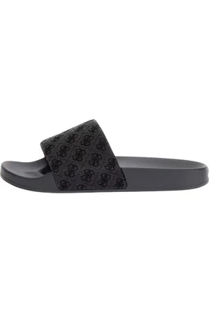 Guess Homme, Chaussures, Noir, Taille: 46 EU Tokyo Chaussons en Coton avec Logo 4G