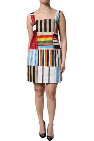 Dolce & Gabbana Femme, Robes, Multicolore, Taille: 36 FR Robe Mini Rayée Multicolore