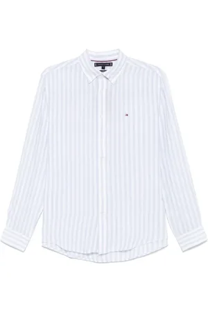 Tommy Hilfiger Homme, Chemises, Bleu, Taille: XL Bleu Clair Chemise à Rayures Verticales