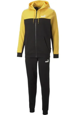 PUMA Homme, Sport, Multicolore, Taille: S Sweat à capuche zippé complet Jaune Noir