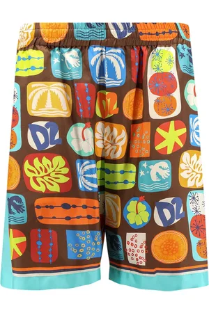 Dsquared2 Homme, Shorts, Multicolore, Taille: M Shorts en Soie Bleu Clair