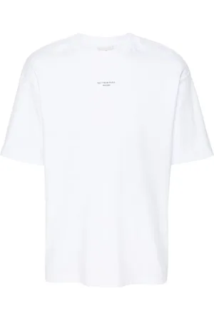 Drôle de Monsieur Homme, Tops, Blanc, Taille: S T-shirt Logo en Coton