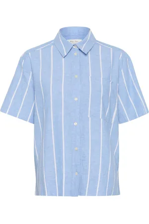 Part Two Femme, Blouses et Chemises, Bleu, Taille: 46 FR Chemise à rayures bleues et blanches