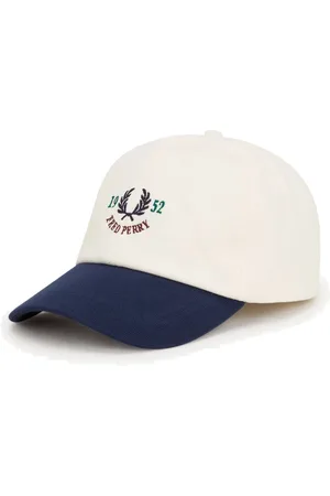 Fred Perry Unisex, Accessoires, Blanc, Taille: ONE Size Casquette en Coton Piqué Vintage