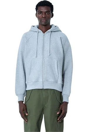 STUSSY Homme, Sweatshirts et sweats à capuche, Gris, Taille: M Sweat à capuche zippé