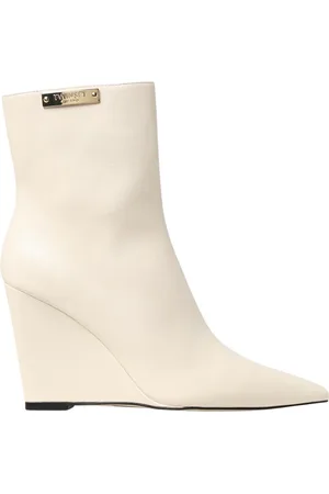 Twin-Set Femme, Chaussures, Blanc, Taille: 40 EU Bottines Compensées Noires Bout Pointu
