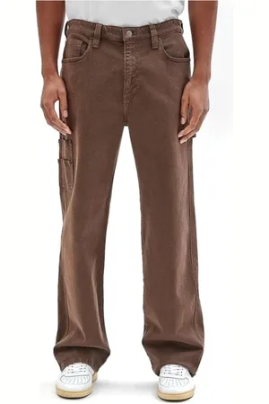 Guess Homme, Jeans, Brun, Taille: W30 L32 Jean avec logo brodé et fermeture à glissière