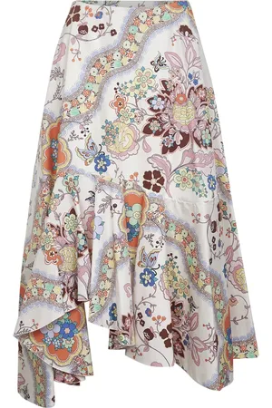 Etro Femme, Jupes, Multicolore, Taille: 38 FR Jupe Asymétrique Imprimé Floral Papillon