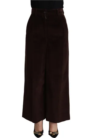 Dolce & Gabbana Femme, Pantalons, Brun, Taille: 36 FR Wide Pantalons
