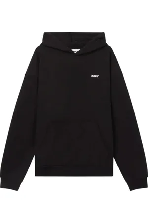 Obey Homme, Sweatshirts et sweats à capuche, Noir, Taille: S Sweat à capuche en coton avec logo brodé