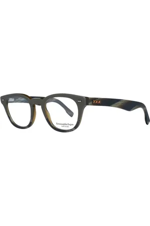 Ermenegildo Zegna Homme, Accessoires, Gris, Taille: ONE Size Montures Optiques Rondes Olive