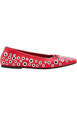 Golden Goose Femme, Chaussures, Rouge, Taille: 40 EU Ballerines Rouges avec Détails Usés