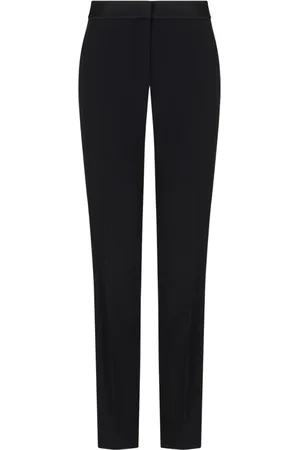 Emporio Armani Femme, Pantalons, Noir, Taille: 40 FR Pantalon classique en satin à taille haute
