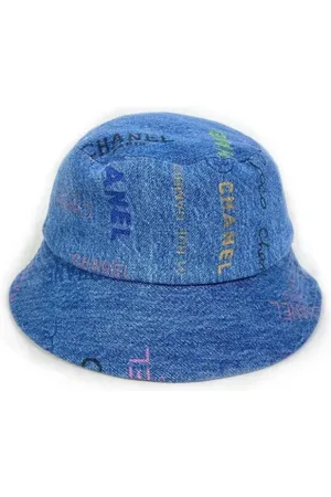 CHANEL Femme, Pre-owned, Bleu, Taille: ONE Size Pre-owned Denim chapeaux